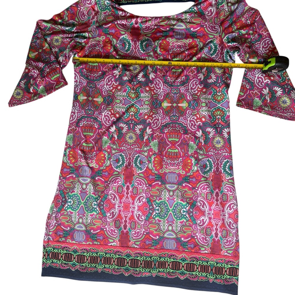Laundry By Shelli Segal Colorful Floral Paisley Print Shift Dress Size‎ Large - Picture 3 of 9